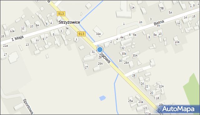 Strzyżowice, Szosowa, 29, mapa Strzyżowice