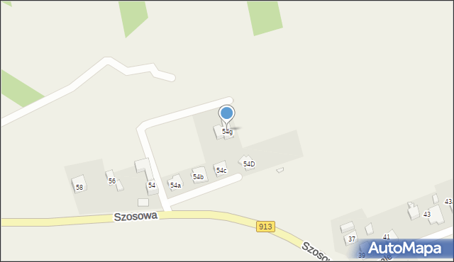 Strzyżowice, Szosowa, 54g, mapa Strzyżowice