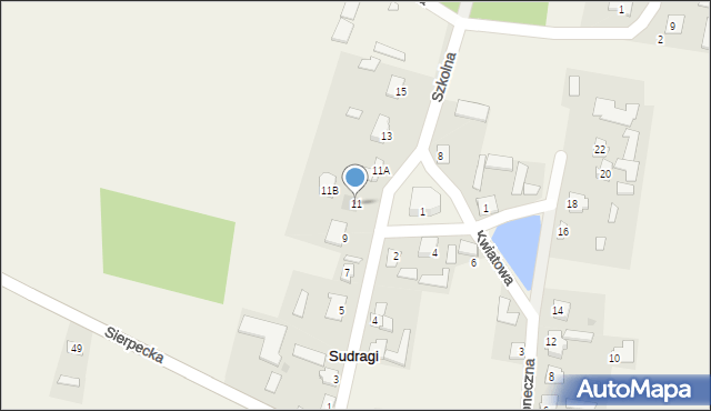 Sudragi, Szkolna, 11, mapa Sudragi