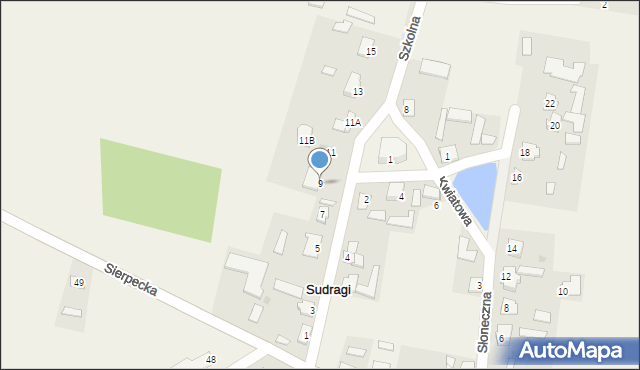 Sudragi, Szkolna, 9, mapa Sudragi