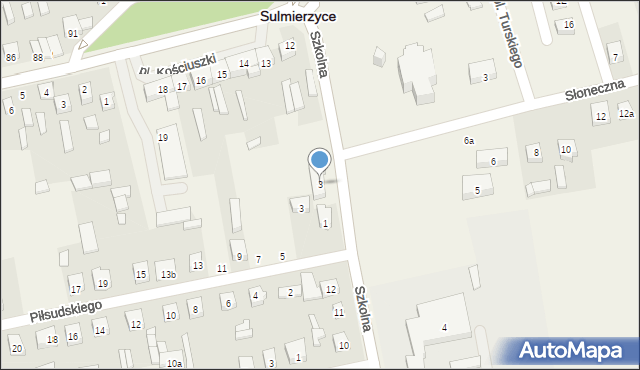 Sulmierzyce, Szkolna, 3, mapa Sulmierzyce