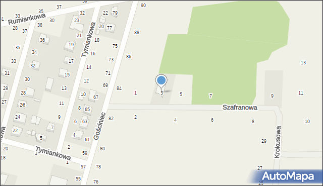 Suszno, Szafranowa, 3, mapa Suszno