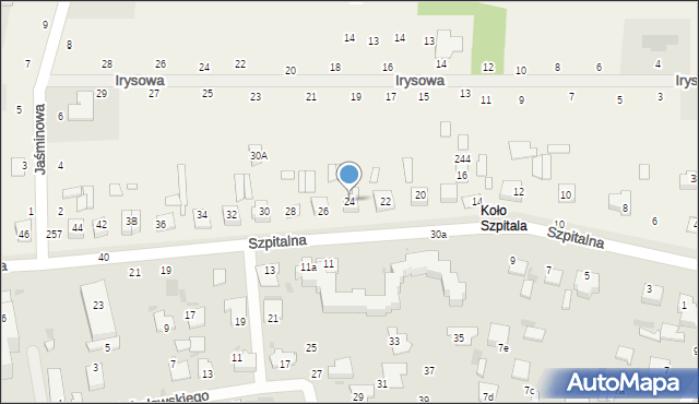 Suszno, Szpitalna, 24, mapa Suszno