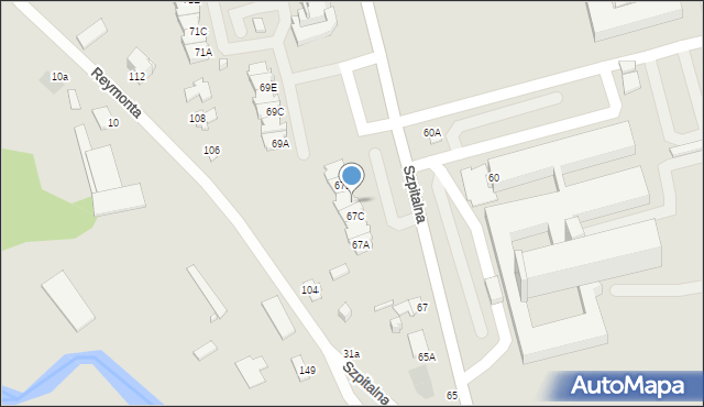 Suwałki, Szpitalna, 67D, mapa Suwałk