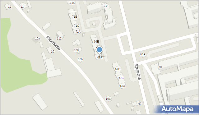 Suwałki, Szpitalna, 69A, mapa Suwałk
