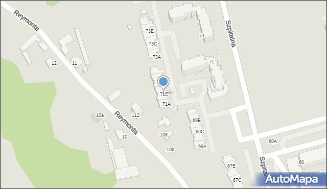 Suwałki, Szpitalna, 71C, mapa Suwałk