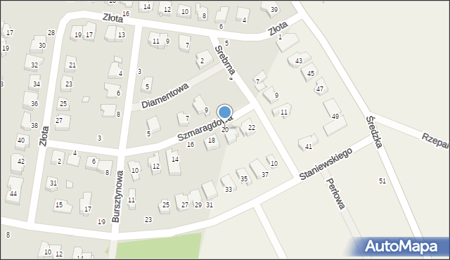 Swarzędz, Szmaragdowa, 20, mapa Swarzędz