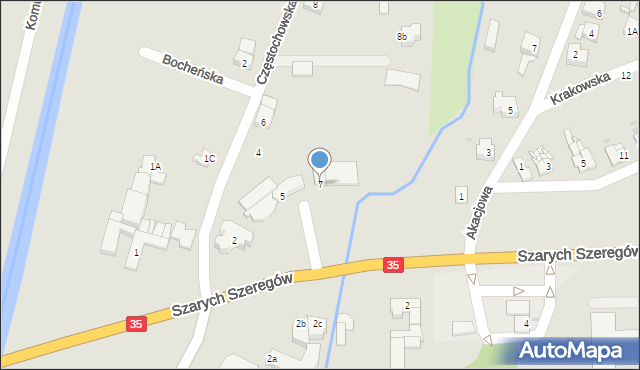 Świdnica, Szarych Szeregów, 7, mapa Świdnicy