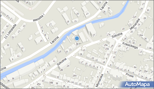 Świebodzice, Szkolna, 25, mapa Świebodzice