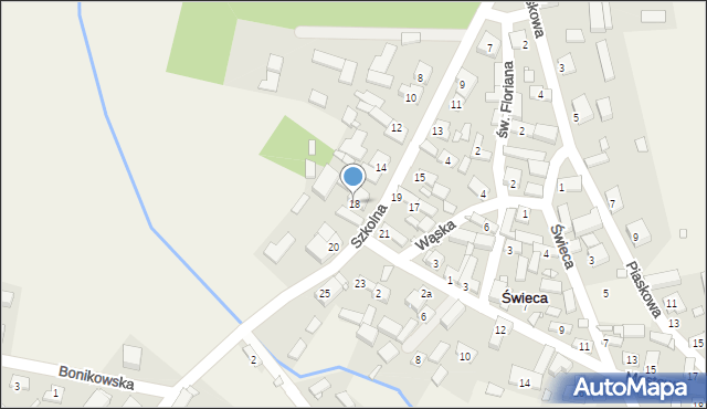 Świeca, Szkolna, 18, mapa Świeca