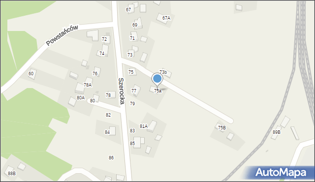 Świerklany, Szerocka, 75a, mapa Świerklany