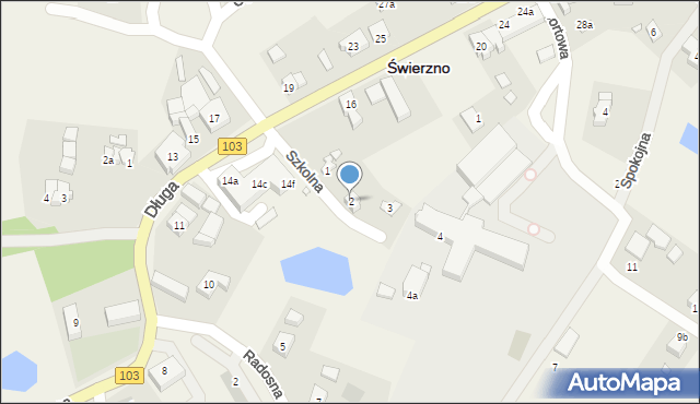 Świerzno, Szkolna, 2, mapa Świerzno