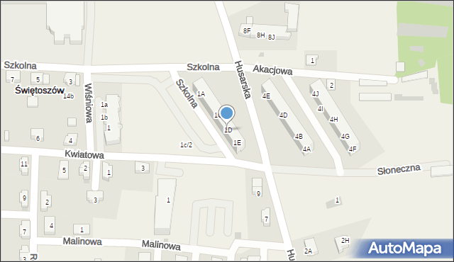 Świętoszów, Szkolna, 1D, mapa Świętoszów