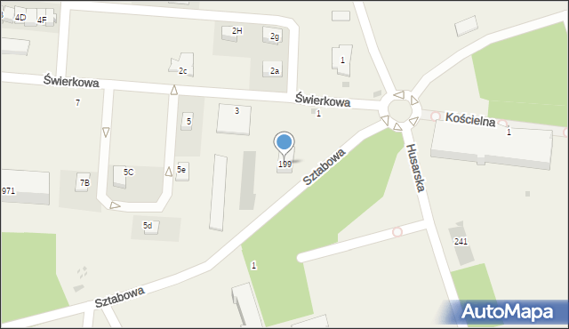 Świętoszów, Sztabowa, 199, mapa Świętoszów