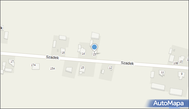 Szadek, Szadek, 13, mapa Szadek