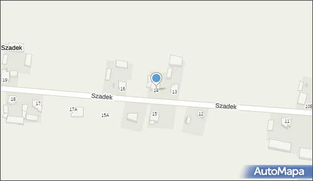 Szadek, Szadek, 14, mapa Szadek