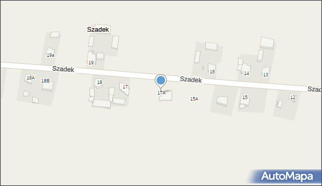 Szadek, Szadek, 17A, mapa Szadek