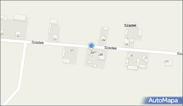 Szadek, Szadek, 18A, mapa Szadek