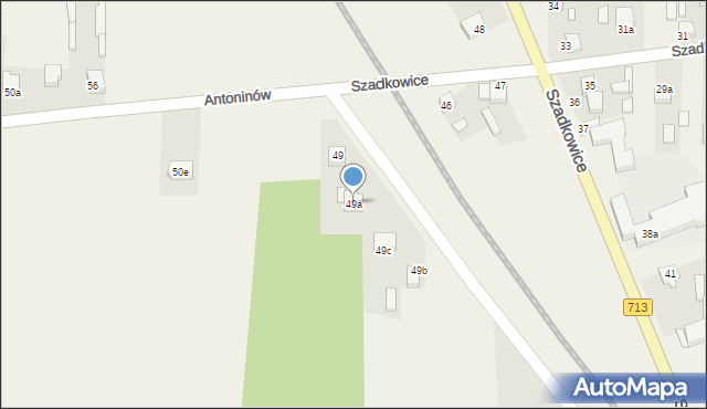 Szadkowice, Szadkowice, 49a, mapa Szadkowice