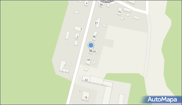 Szadzko, Szadzko, 59B, mapa Szadzko