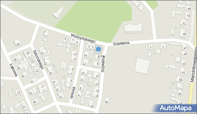 Szamocin, Szpitalna, 6, mapa Szamocin