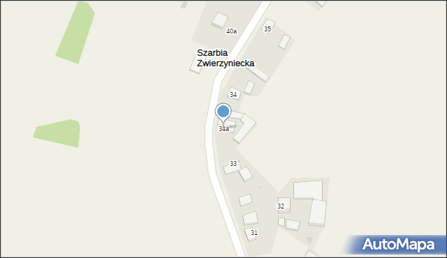 Szarbia Zwierzyniecka, Szarbia Zwierzyniecka, 34a, mapa Szarbia Zwierzyniecka