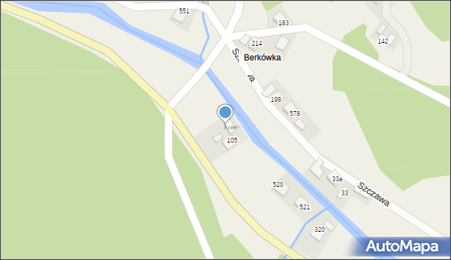 Szczawa, Szczawa, 105a, mapa Szczawa