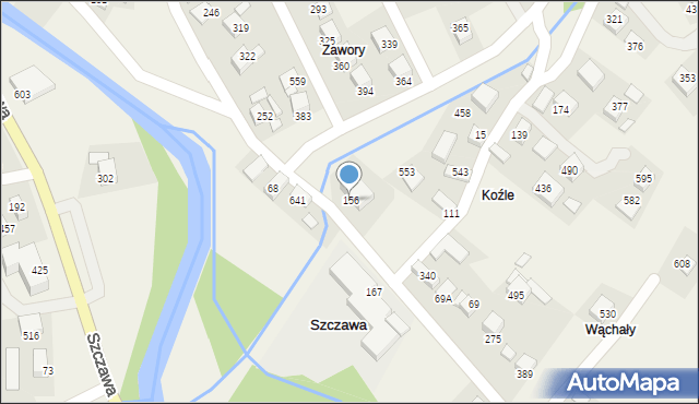 Szczawa, Szczawa, 156, mapa Szczawa