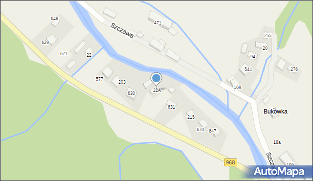 Szczawa, Szczawa, 22A, mapa Szczawa