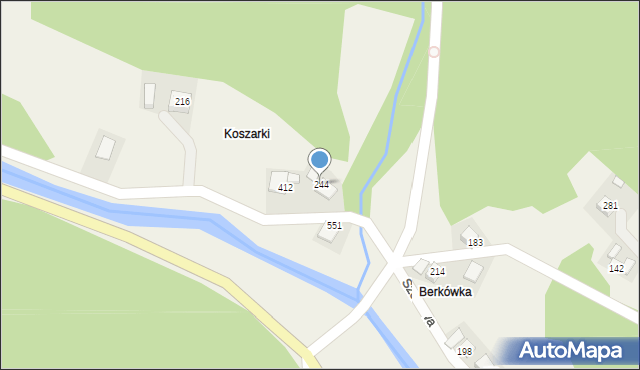 Szczawa, Szczawa, 244, mapa Szczawa