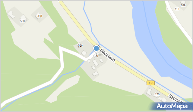 Szczawa, Szczawa, 30, mapa Szczawa