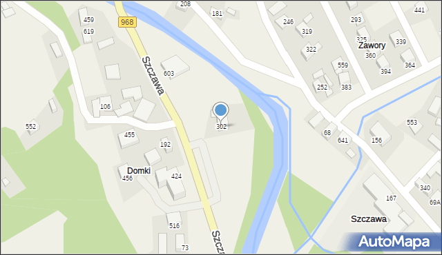 Szczawa, Szczawa, 302, mapa Szczawa