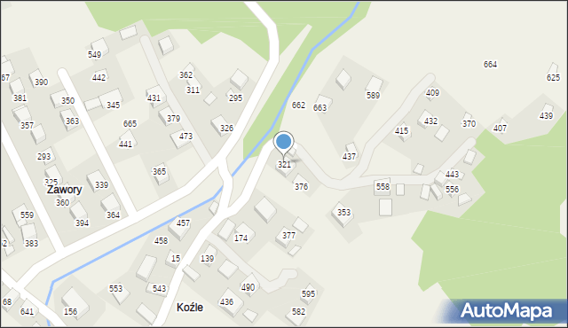 Szczawa, Szczawa, 321, mapa Szczawa