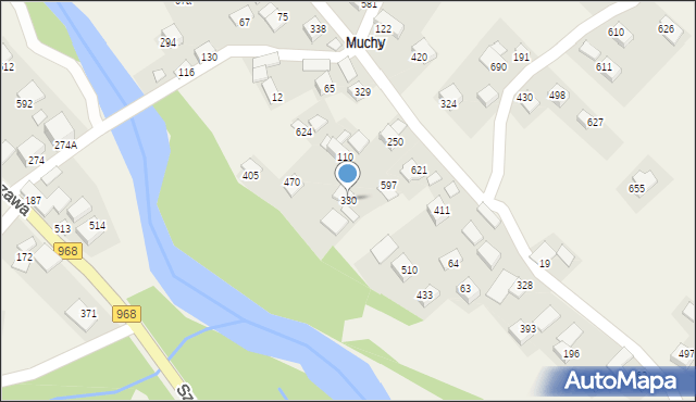 Szczawa, Szczawa, 330, mapa Szczawa