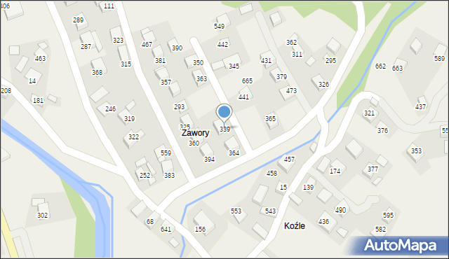 Szczawa, Szczawa, 339, mapa Szczawa