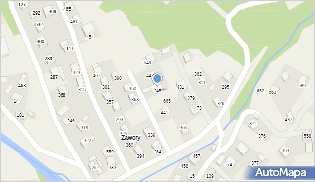 Szczawa, Szczawa, 345, mapa Szczawa