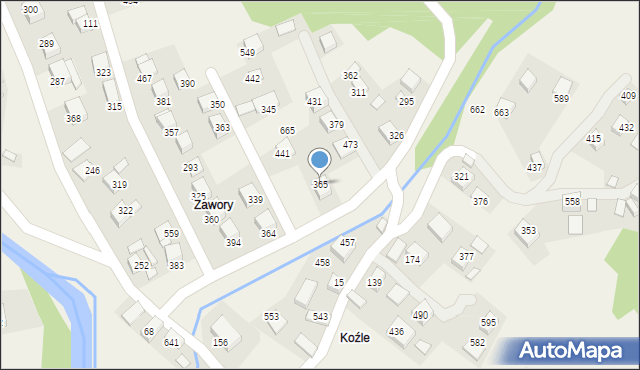 Szczawa, Szczawa, 365, mapa Szczawa