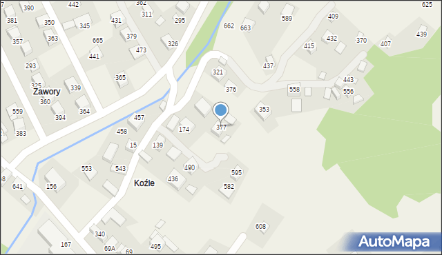 Szczawa, Szczawa, 377, mapa Szczawa