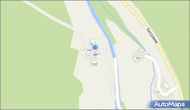 Szczawa, Szczawa, 385, mapa Szczawa