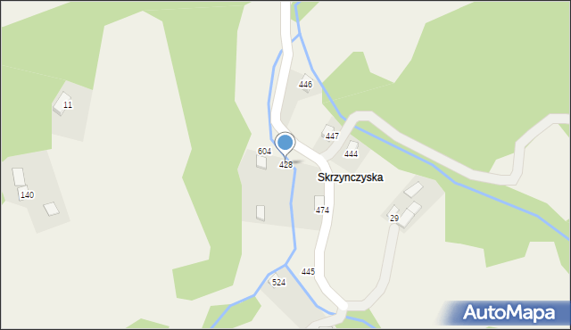 Szczawa, Szczawa, 428, mapa Szczawa