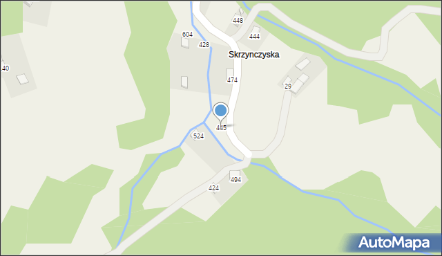 Szczawa, Szczawa, 445, mapa Szczawa