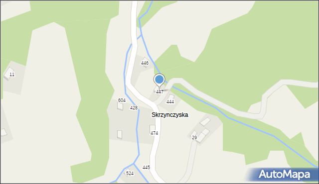 Szczawa, Szczawa, 447, mapa Szczawa