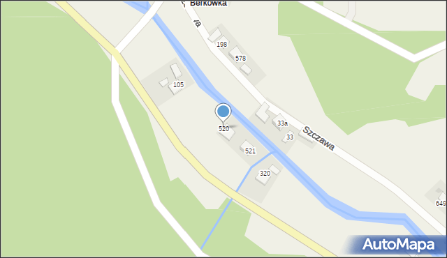 Szczawa, Szczawa, 520, mapa Szczawa