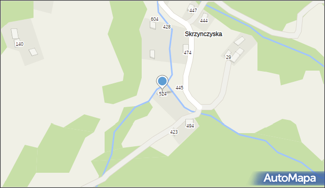 Szczawa, Szczawa, 524, mapa Szczawa