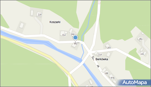 Szczawa, Szczawa, 551, mapa Szczawa