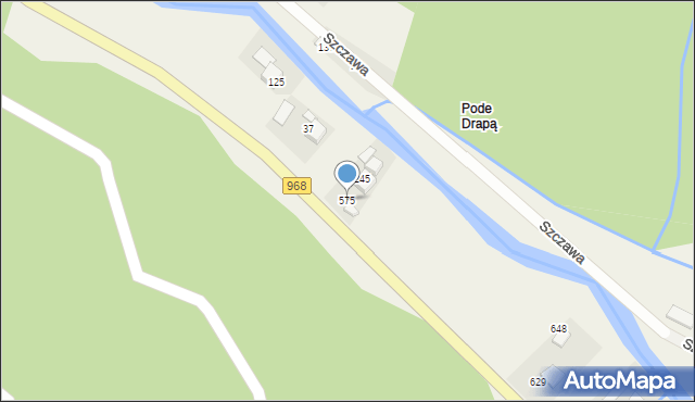 Szczawa, Szczawa, 575, mapa Szczawa