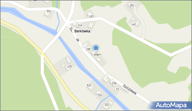 Szczawa, Szczawa, 578, mapa Szczawa