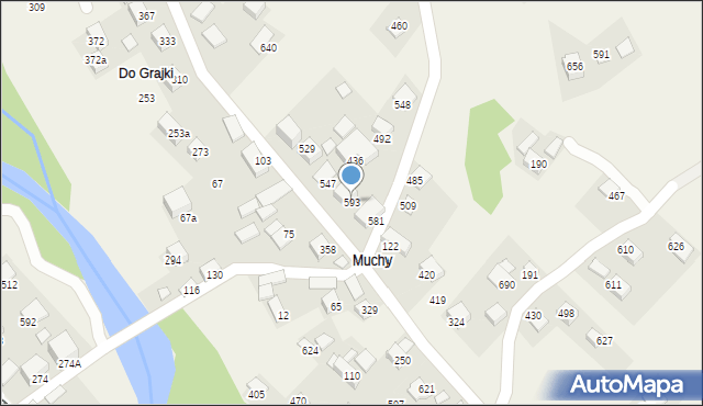 Szczawa, Szczawa, 593, mapa Szczawa