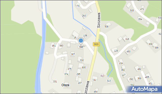 Szczawa, Szczawa, 596, mapa Szczawa