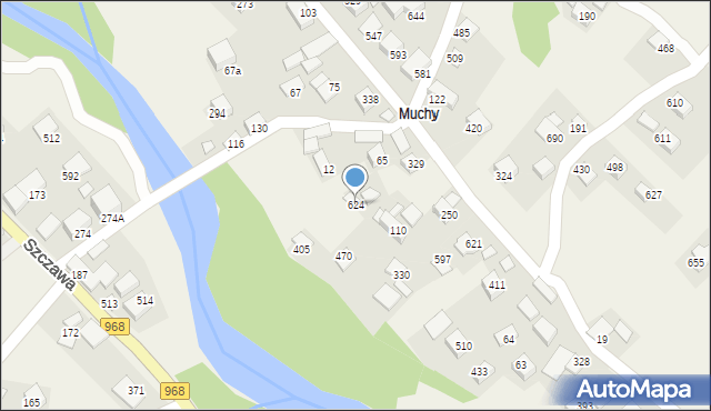 Szczawa, Szczawa, 624, mapa Szczawa